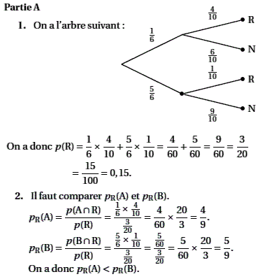 solution Variable aléatoire - Liban Juin 2008 (image1)