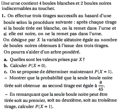 exercice variable aléatoire - Polynesie juin 2006 (image1)