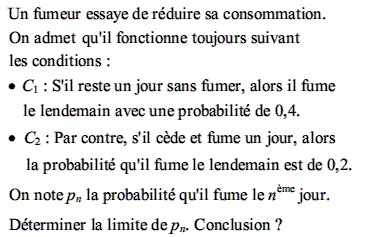 exercice Probabilité conditionnelle et problème du fumeur (image1)