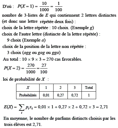 solution Variable aléatoire - Marchant de glace (image2)