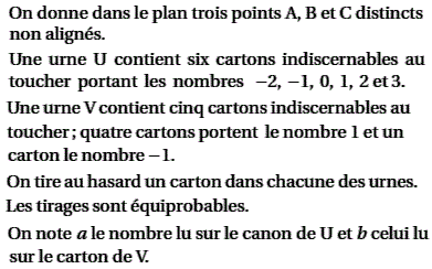 exercice Probabilité et barycentre - Polynesie septembre 20 (image1)