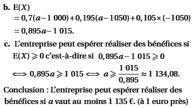 solution Variable aléatoire - Liban juin 2005 TS (image2)