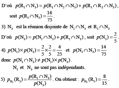 solution probabilité conditionnelle - La Réunion Juin 2005 (image4)