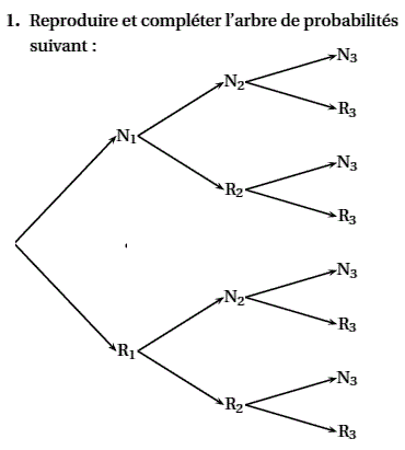 exercice probabilité conditionnelle - La Réunion Juin 2005 (image2)