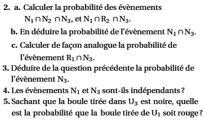 exercice probabilité conditionnelle - La Réunion Juin 2005 (image3)