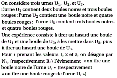 exercice probabilité conditionnelle - La Réunion Juin 2005 (image1)
