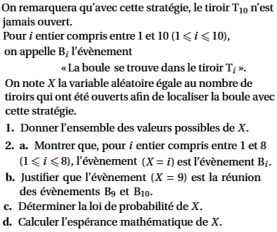 exercice Loi de probabilité  - Antilles S septembre 1998 (image2)