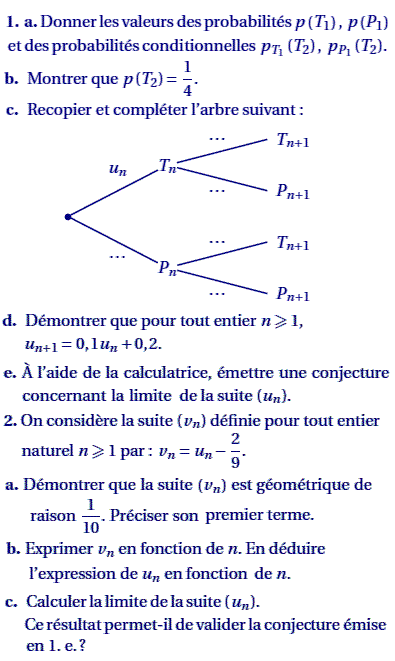 exercice Probabilité conditionnelle - Nouvelle calédonie S  (image2)