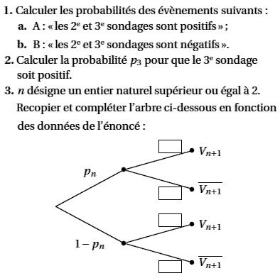 exercice probabilité conditionnelle - Bac S Asie juin 2 (image2)