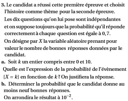 exercice Bac S La Réunion juin 2011 - jeu télévisé (image4)