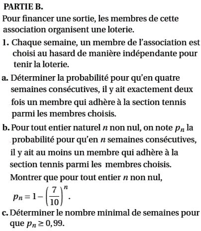 exercice  Variable aléatoire - Baccalauréat S Amérique du N (image2)