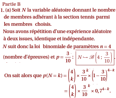 solution  Variable aléatoire - Baccalauréat S Amérique du N (image3)