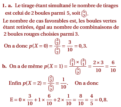 solution Variable aléatoire - Bac S Nouvelle Caledonie 15 n (image1)