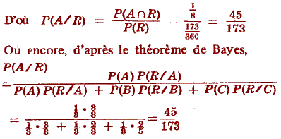 solution Probabilité conditionnelle - Trois urnes contenant (image2)