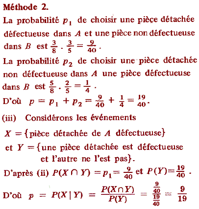solution Probabilité conditionnelle et événements indépenda (image2)