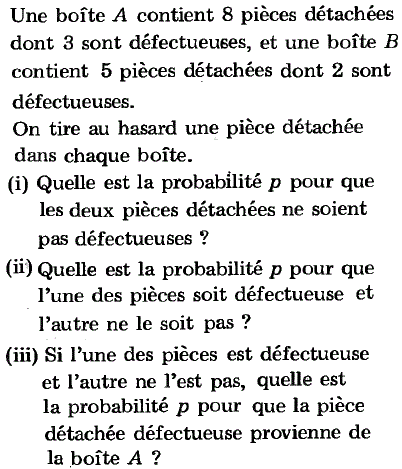 exercice Probabilité conditionnelle et événements indépenda (image1)