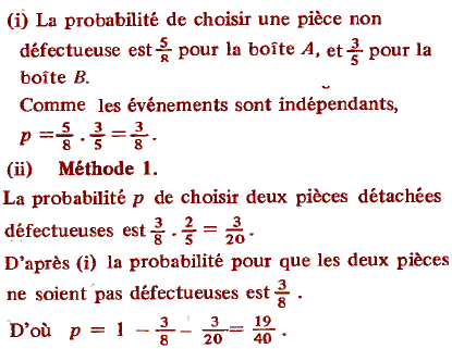 solution Probabilité conditionnelle et événements indépenda (image1)