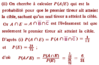 solution Probabilité conditionnelle et événements indépenda (image3)