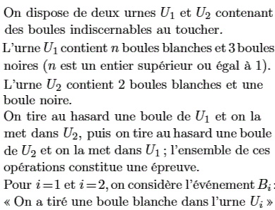 exercice Variable aléatoire et gain algébrique d'un jeu (image1)