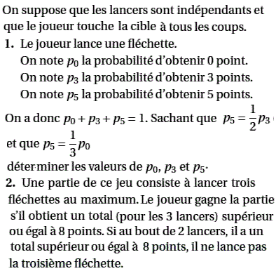 exercice Lancer de fléchettes - Bac S Pondichéry 13 avril 2 (image2)