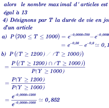 solution Probabilité conditionnelle, loi binomiale et loi e (image3)