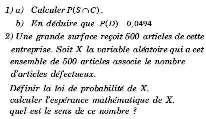 exercice Probabilité conditionnelle, loi binomiale et loi e (image2)