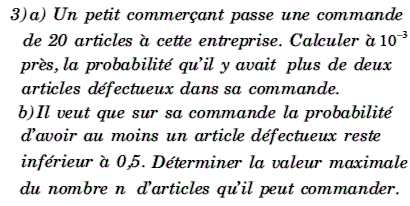 exercice Probabilité conditionnelle, loi binomiale et loi e (image3)