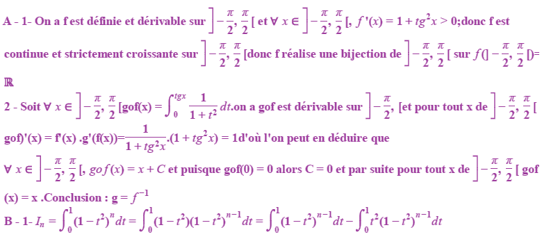 solution suite d'integrales (image1)