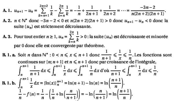 solution Problème log, suite et integrale (image1)