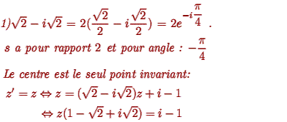 solution Ecriture complexe d'une simlitude directe  (image1)