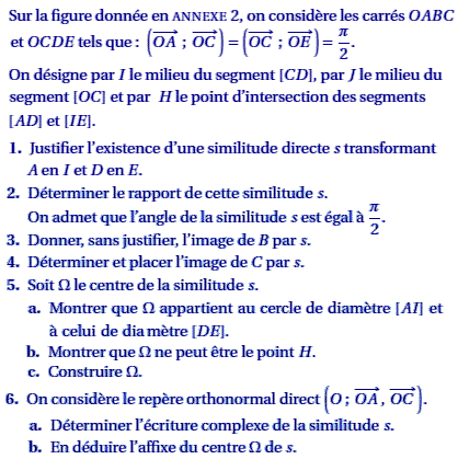 exercice Antilles juin 2006 - Similitude directe (image1)