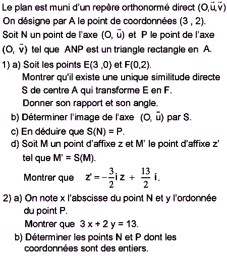 exercice Bac Tunisien 4ème math session principale 2012 (Similitudes) (image1)