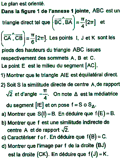exercice Bac Tunisien 4ème math session de controle 2017 (Similitudes) (image1)