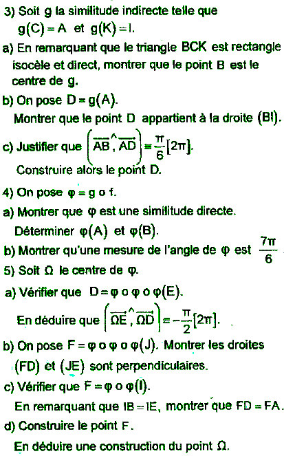 exercice Bac Tunisien 4ème math session de controle 2017 (Similitudes) (image2)