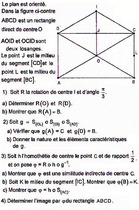 exercice Bac Tunisien 4ème math session de controle 2016 (Similitudes) (image1)