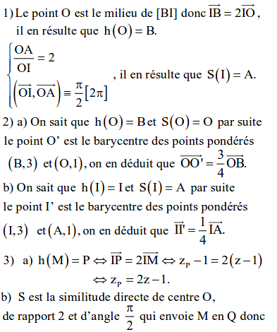 solution Bac Tunisien 4ème math session de controle 2014 (Similitudes) (image1)
