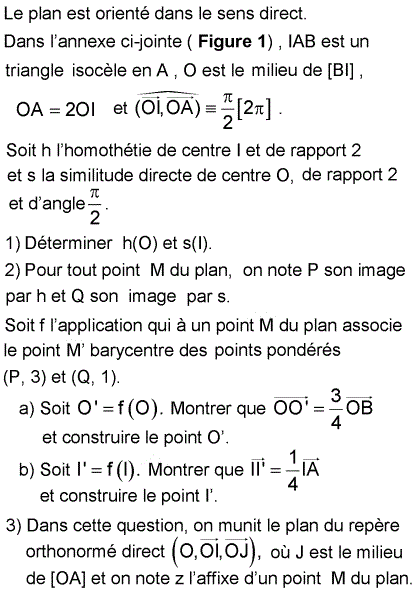 exercice Bac Tunisien 4ème math session de controle 2014 (Similitudes) (image1)
