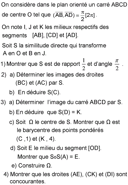 exercice Bac Tunisien 4ème math session de controle 2012 (Similitudes) (image1)