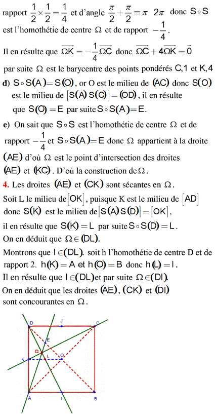 solution Bac Tunisien 4ème math session de controle 2012 (Similitudes) (image2)