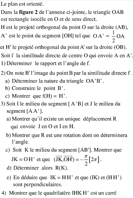 exercice Bac Tunisien 4ème math session de controle 2011 (Similitudes) (image1)