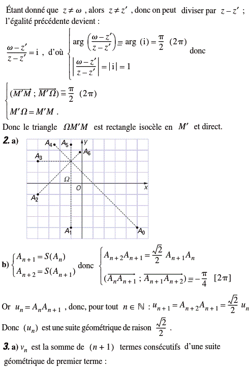 solution Ecriture complexe d'une similitude directe (image2)