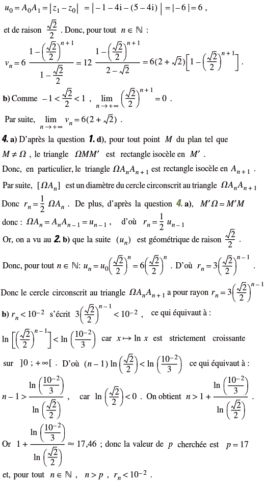 solution Ecriture complexe d'une similitude directe (image3)