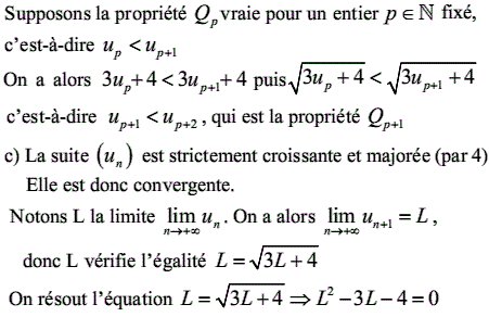 solution recurrence, sens de variation et convergence (image2)