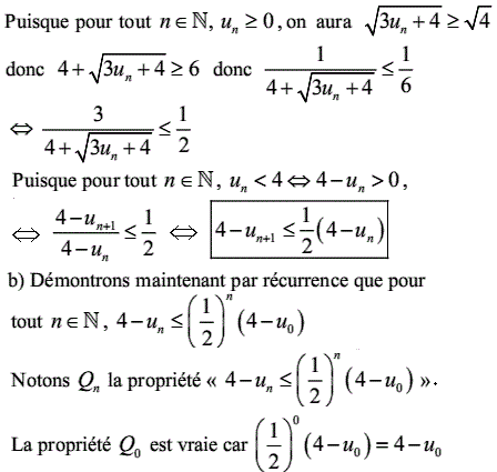 solution recurrence, sens de variation et convergence (image4)