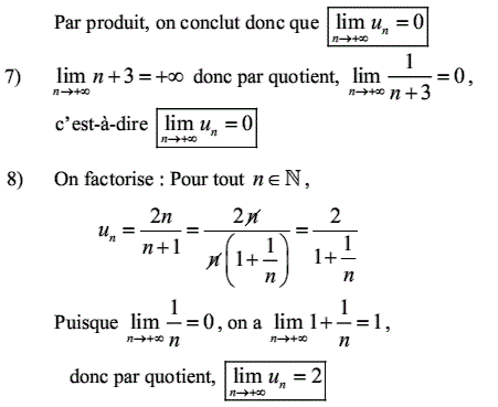 solution Calculs de limites de suites réelles (image4)