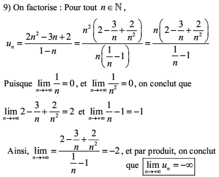 solution Calculs de limites de suites réelles (image5)
