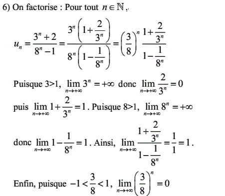 solution Calculs de limites de suites réelles (image3)