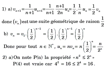 solution suite géométrique et convergence d'une suite (image1)
