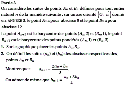 exercice Antilles juin 2006 TS - Suites récurrentes et bary (image1)