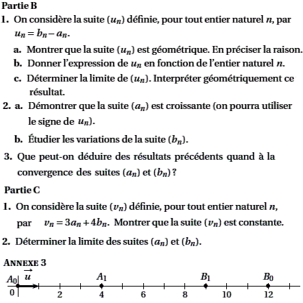 exercice Antilles juin 2006 TS - Suites récurrentes et bary (image2)